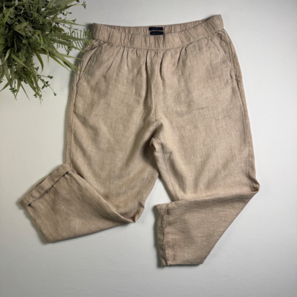 RACHEL Rachel Roy 100% Linen Cuffed Straight Leg Pants Sz L